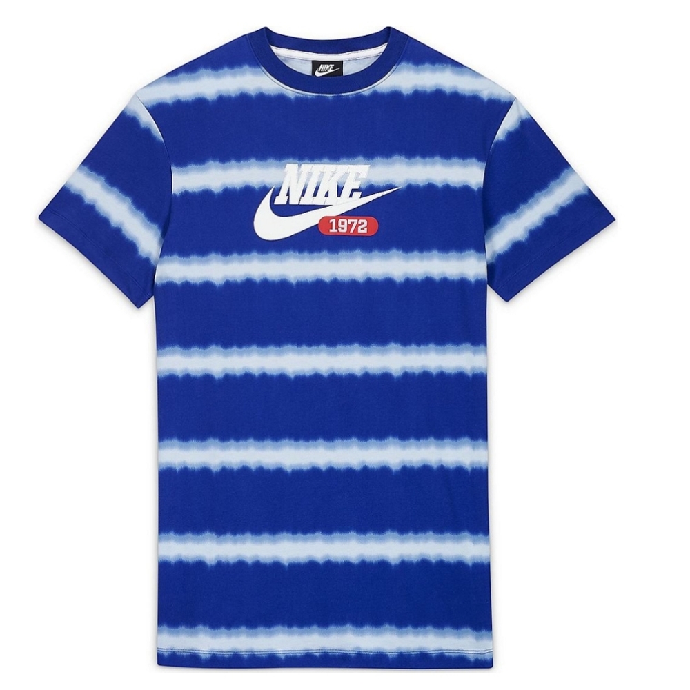 NWT Nike Essentials Tie-Dye Striped Logo T-Shirt Size S